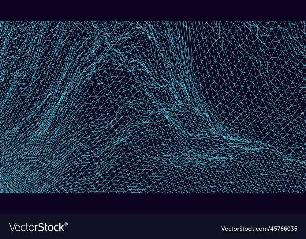 Big data visualization wireframe digital vector image Big data visualization wireframe digital