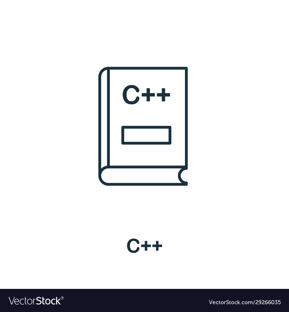 C Linie Icon dünner Design-Stil von Programmierer vector image C Linie Icon dünner Design-Stil von Programmierer