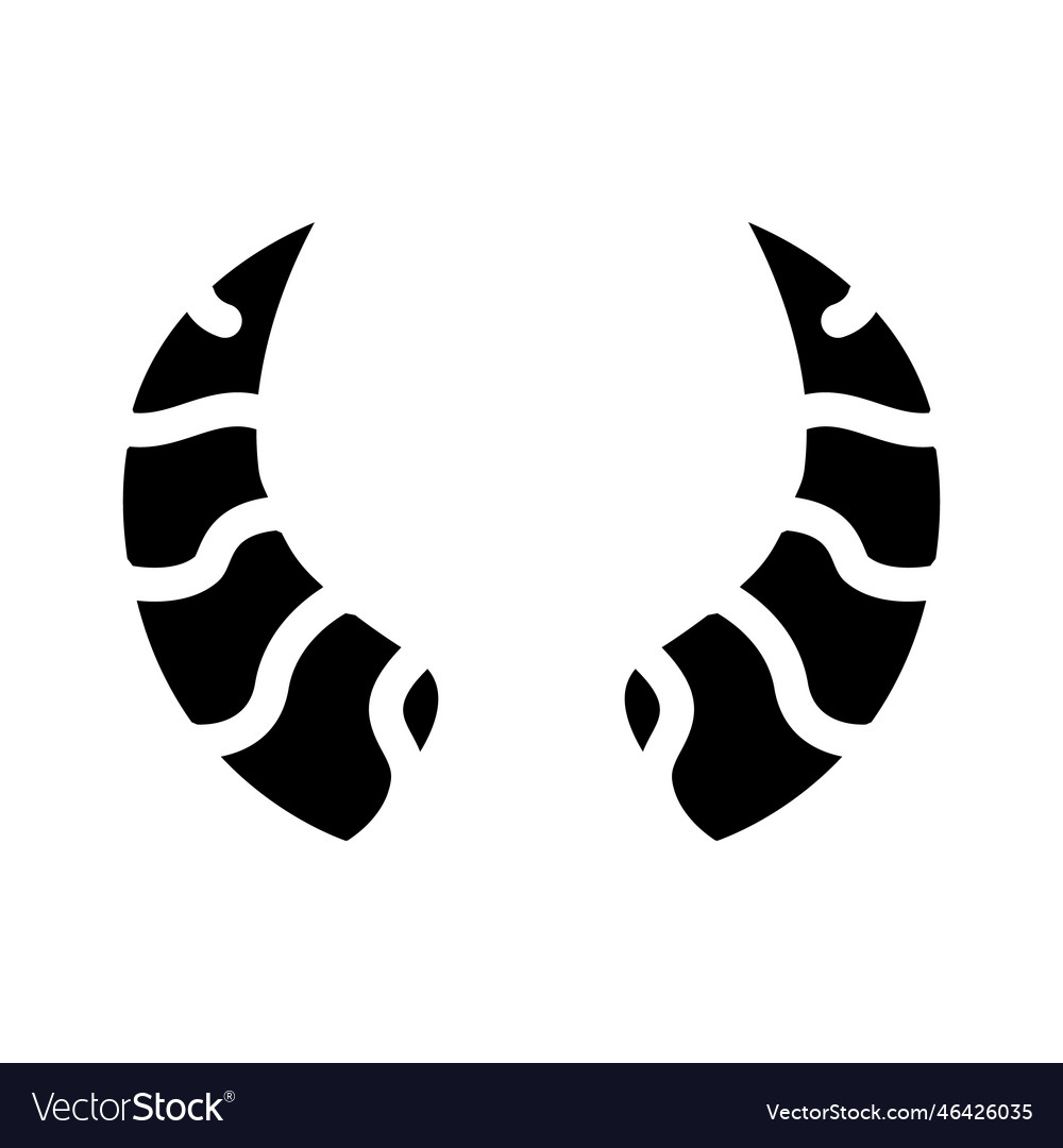 Goat horn animal glyph icon Royalty Free Vector Image