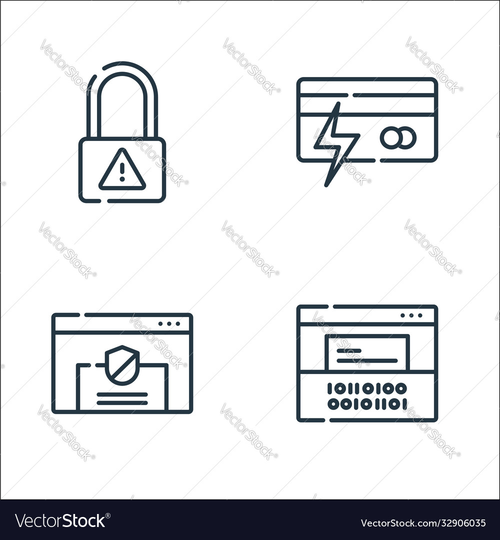 Hacker line icons linear set quality