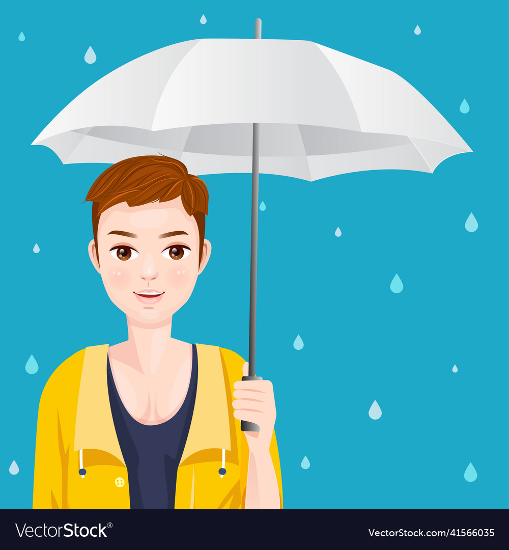 Handsome man with a yellow raincoat Royalty Free Vector