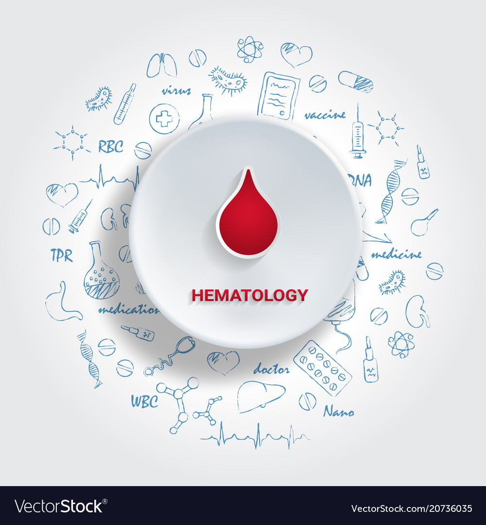 Icons for medical specialties hematology concept