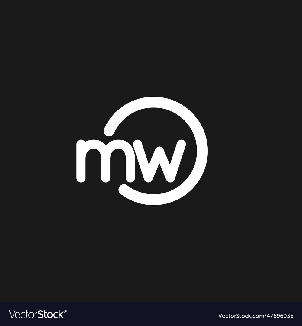 Initials mw logo monogram with simple circles