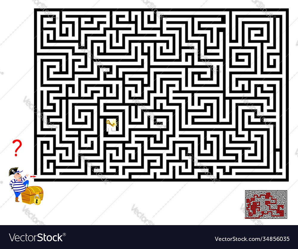 Logical puzzle game with labyrinth for children vector image Logical puzzle game with labyrinth for children