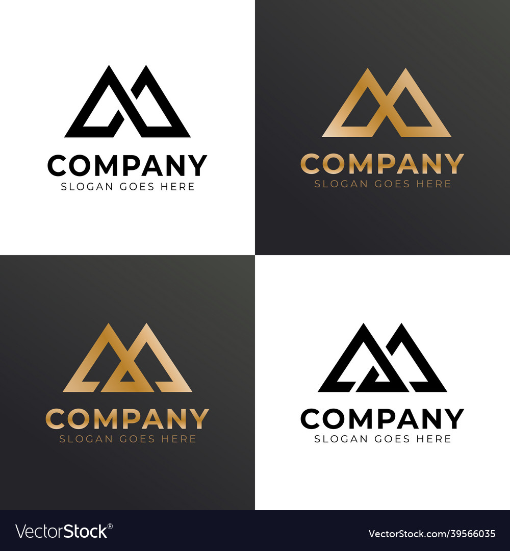 Monogram letter m combine triangle logo abstract