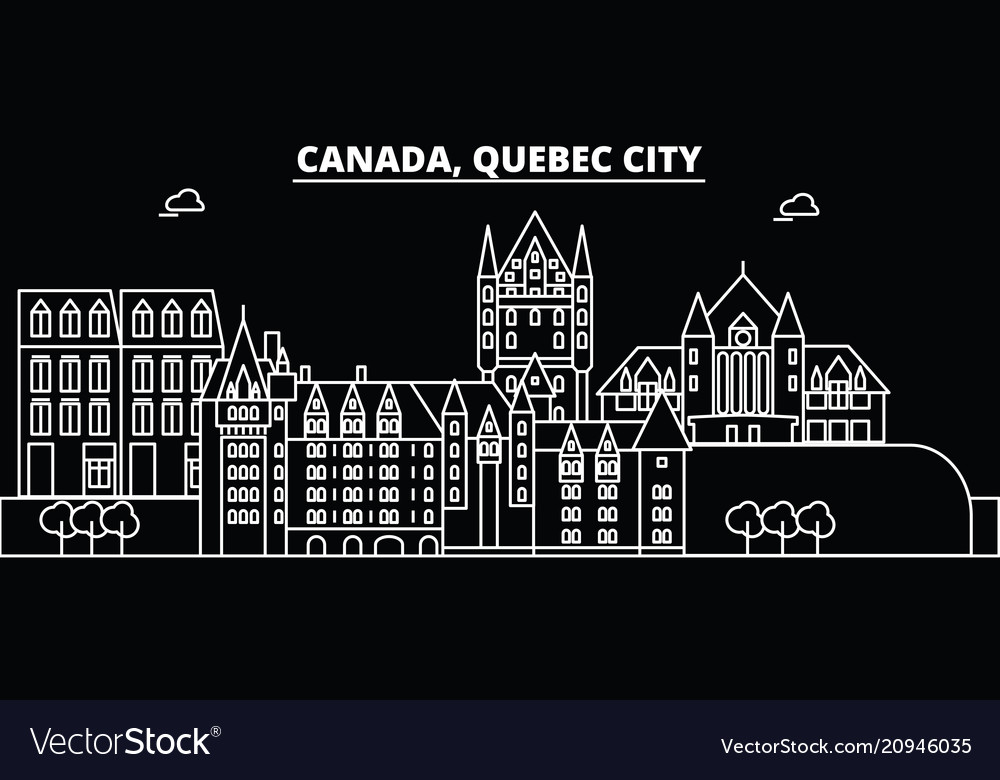 Quebec city silhouette skyline canada - quebec Vector Image