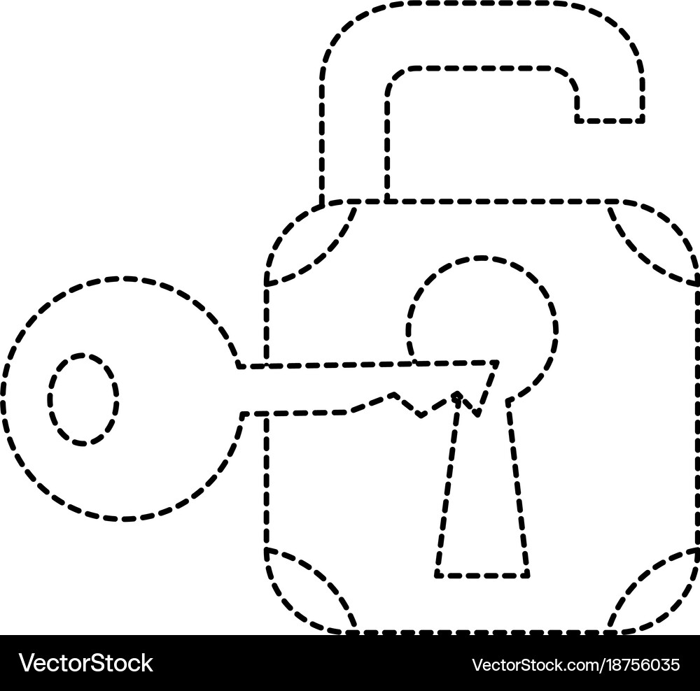 Safe secure padlock with key Royalty Free Vector Image