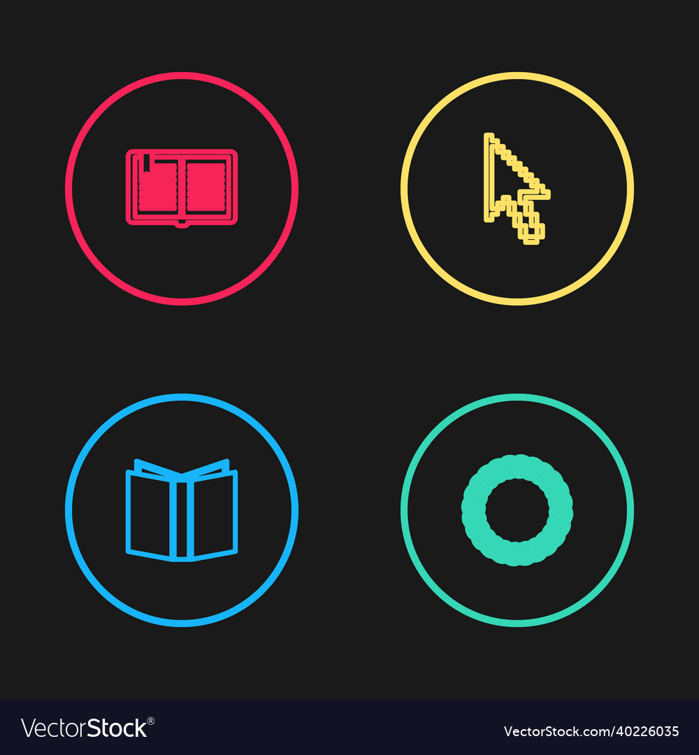 Set line open book laurel wreath pixel arrow Vector Image Set line open book laurel wreath pixel arrow