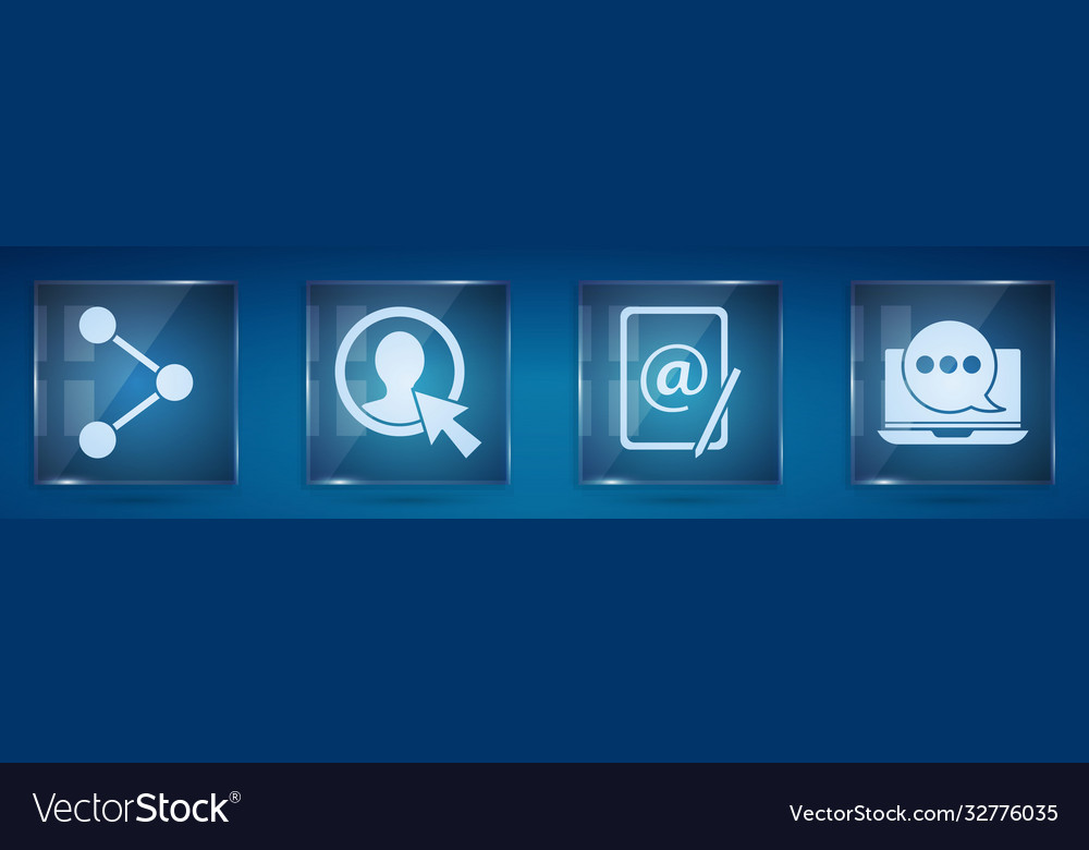 Set share create account screen mail and e-mail vector image Set share create account screen mail and e-mail