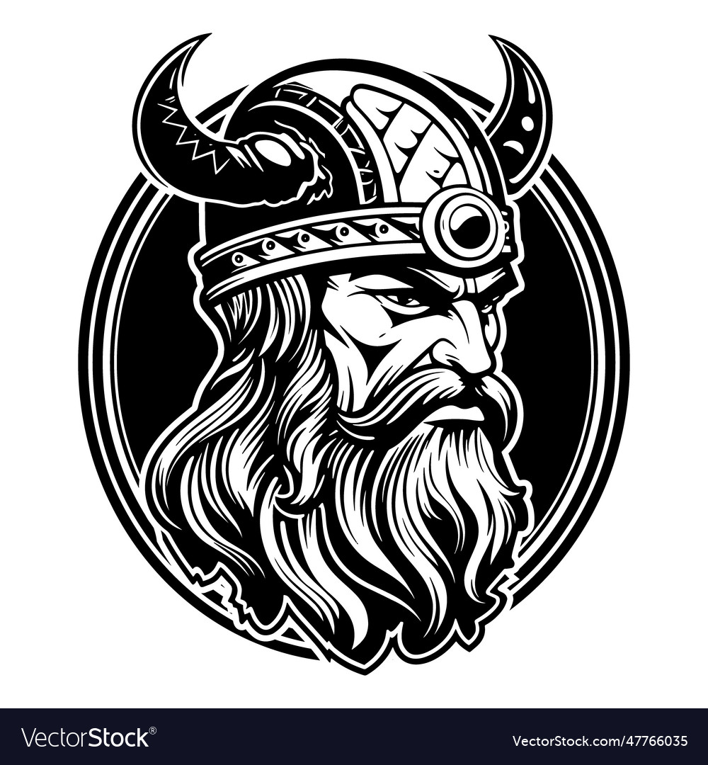 Viking in a helmet Royalty Free Vector Image - VectorStock