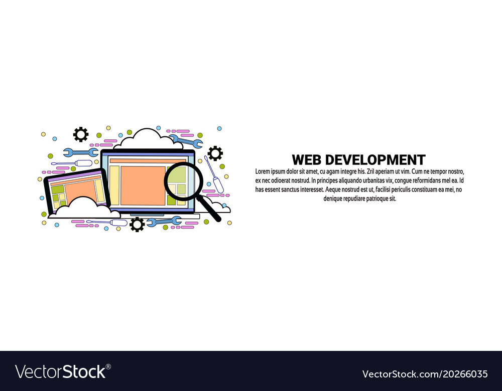 Web development concept horizontal banner