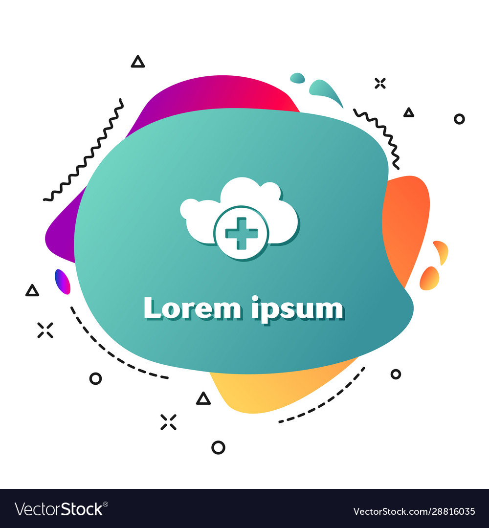 White add cloud icon isolated on background