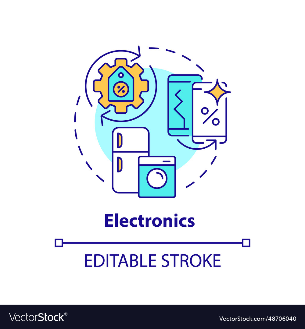 2d customizable colorful linear electronics icon vector image 2d customizable colorful linear electronics icon