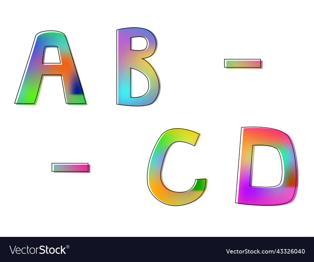 Abcd letters Royalty Free Vector Image - VectorStock
