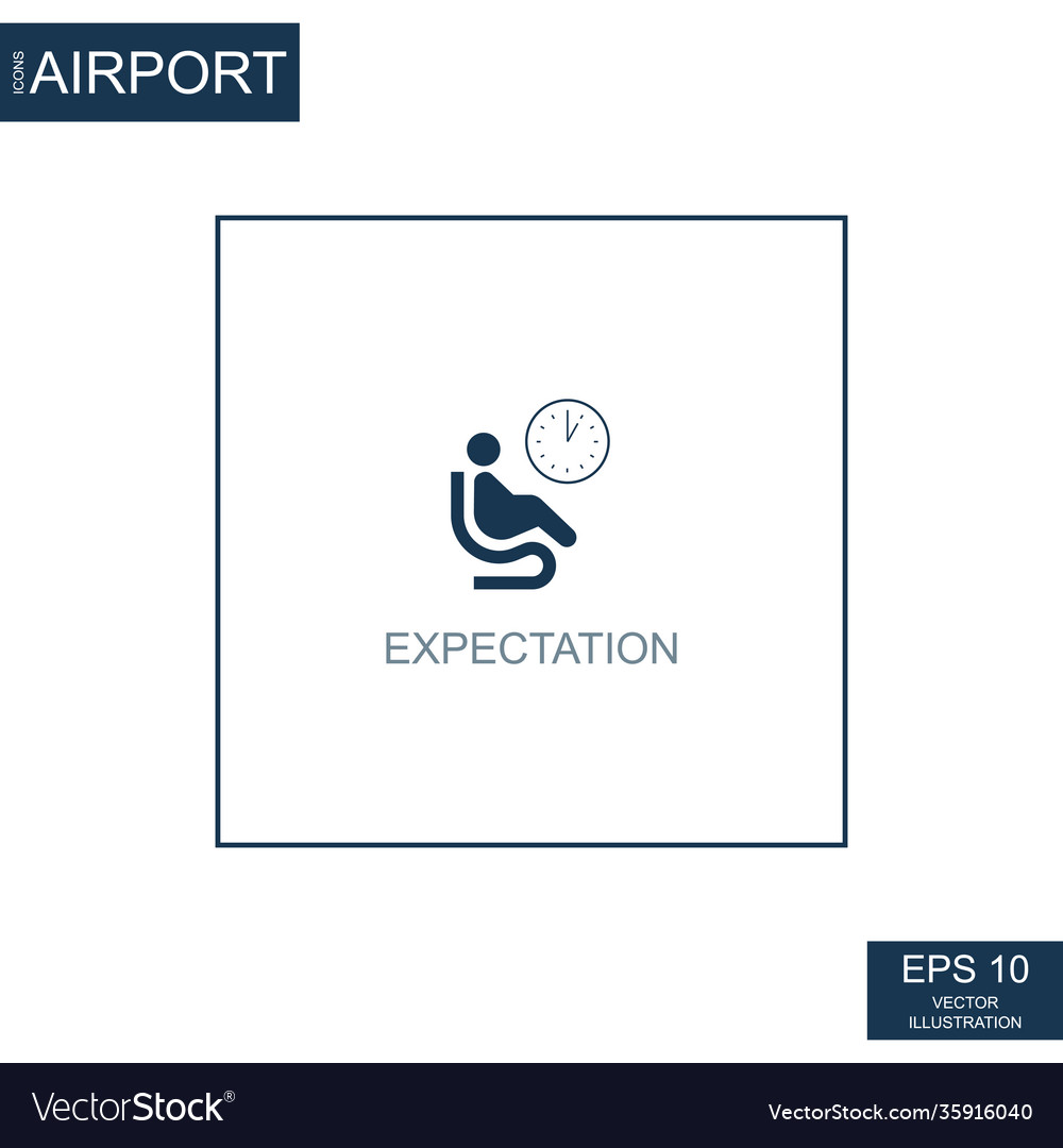 Abstract expectation icon on airport theme Vector Image