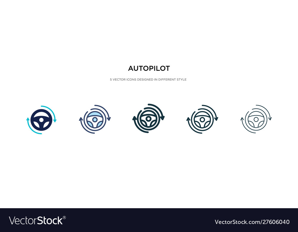 Autopilot icon in different style two colored vector image Autopilot icon in different style two colored