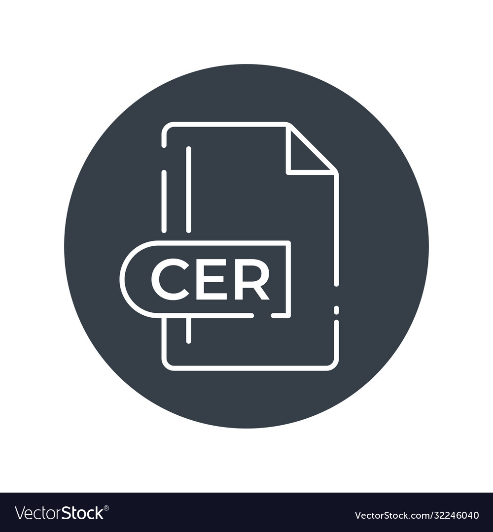 Cer file format icon extension filled