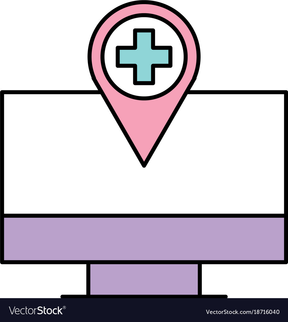 Computer monitor with hospital pointer map