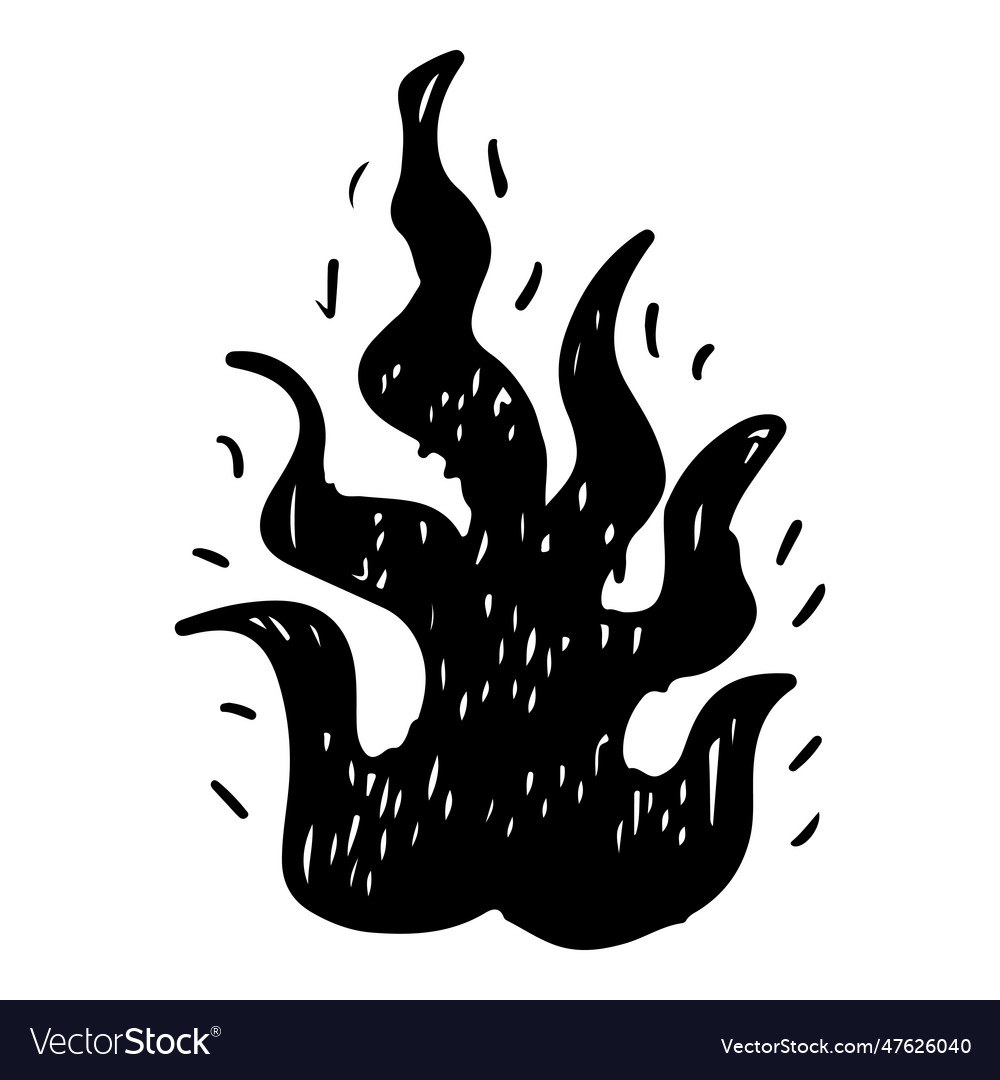 Doodle sketch style of hand drawn fire isolated Vector Image