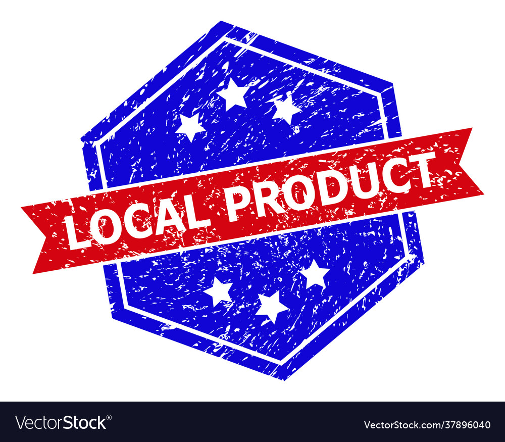 Hexagonal bicolor local product watermark