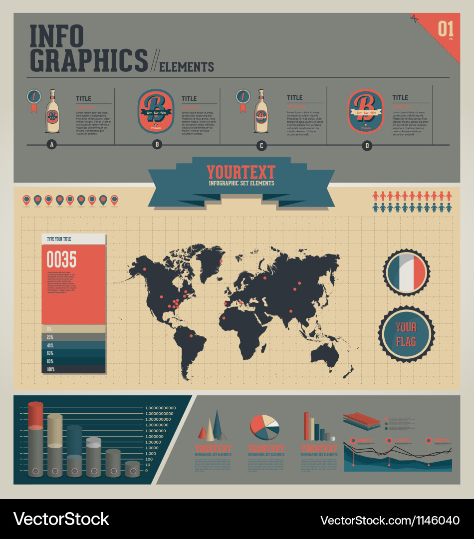 Infographic elements set Royalty Free Vector Image