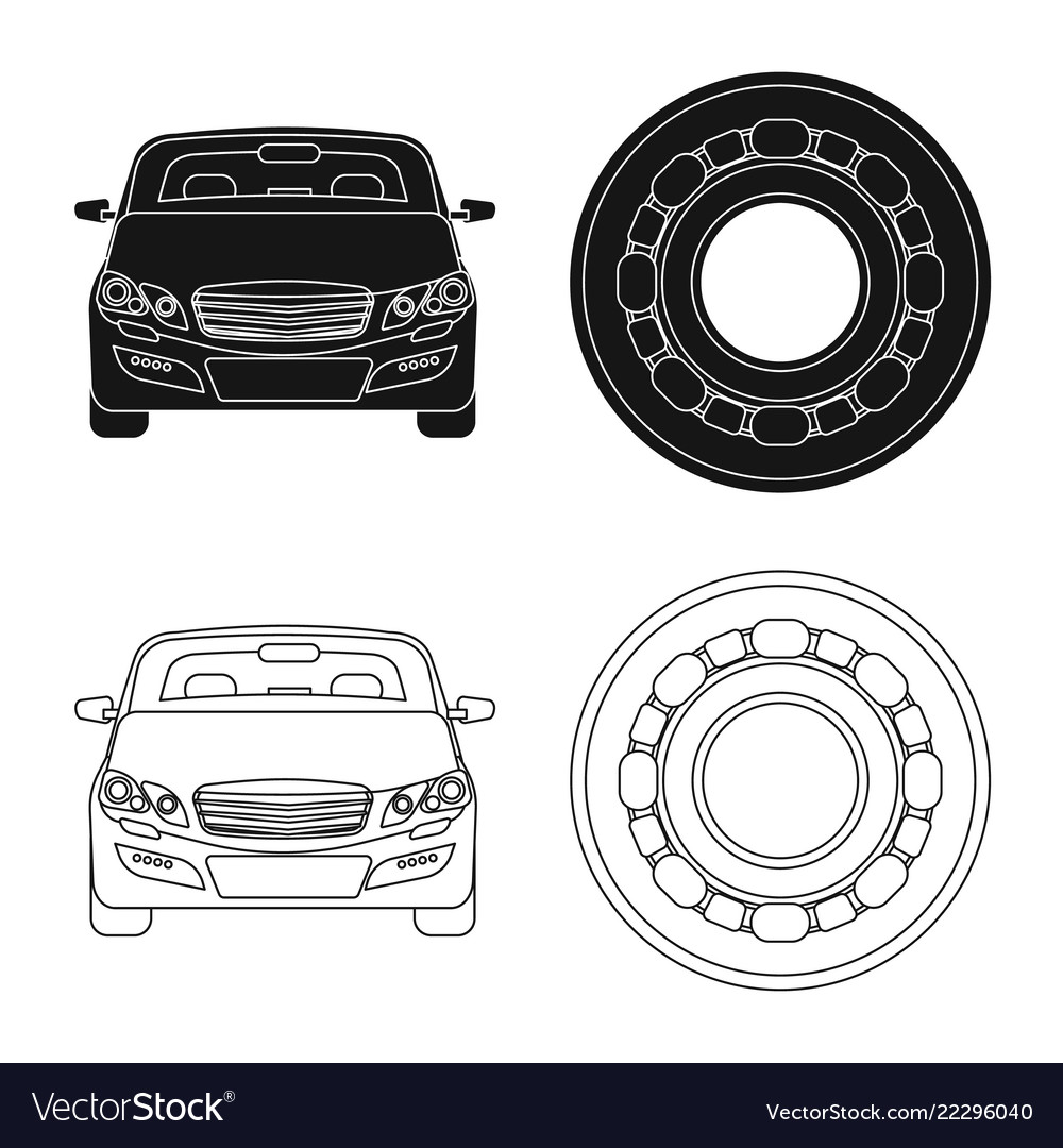 Isoliertes Objekt von Auto- und Teil-Icon-Set