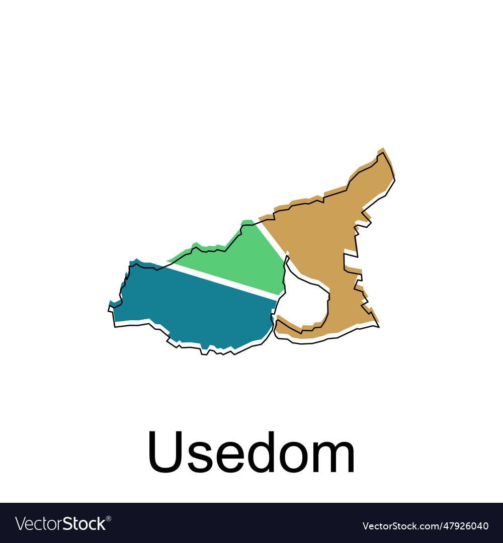 Map of usedom colorful design world Royalty Free Vector