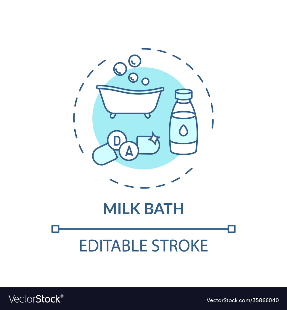 Milk bath concept icon Royalty Free Vector Image