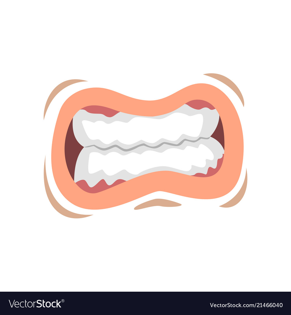 mouth-with-clenched-teeth-emotional-lips-of-young-vector-image