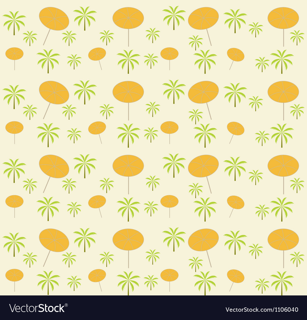 Palm trees umbrellas seamless pattern