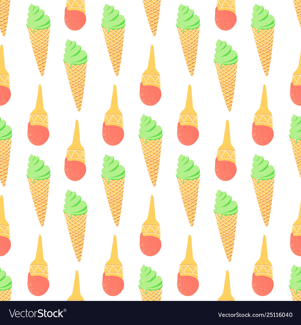 Seamless pattern with ice cream