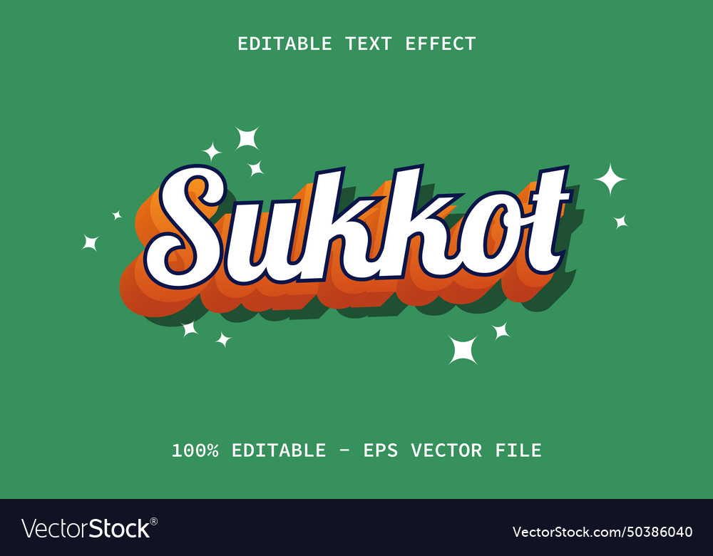 Sukkot with modern style editable text effect