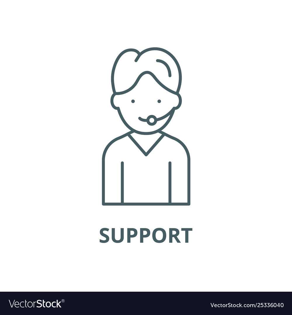 Support line icon linear concept outline