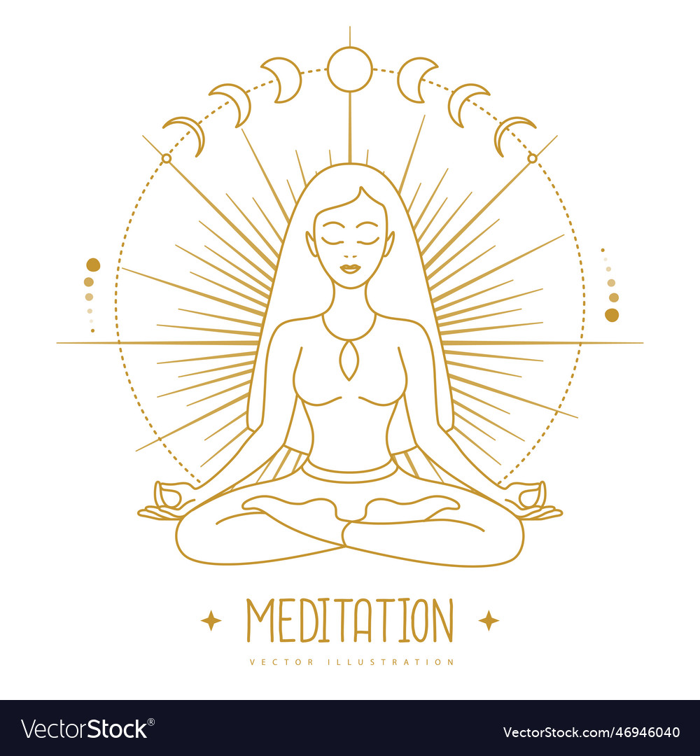 Young woman meditation in lotus position Vector Image