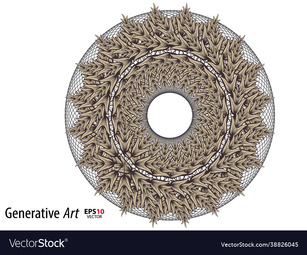 Abstract color generative art object vector image Abstract color generative art object