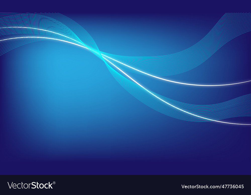 Abstract light line wave on blue gradient color vector image Abstract light line wave on blue gradient color