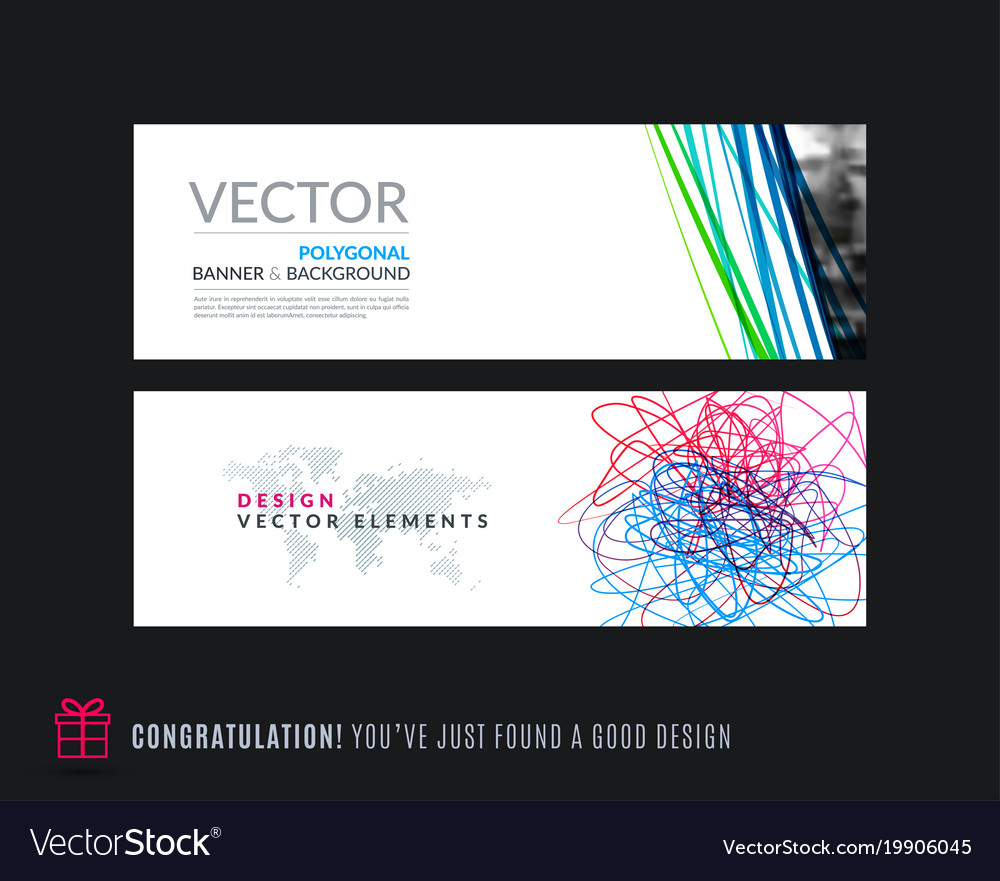 Abstract set of modern horizontal website