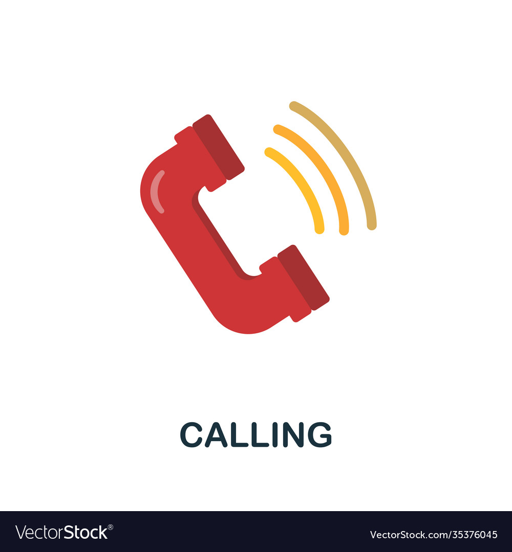 Calling flat icon color simple element from work