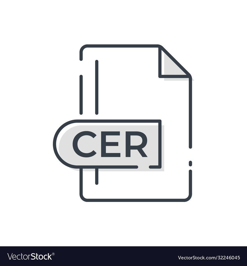 Cer file format icon extension line