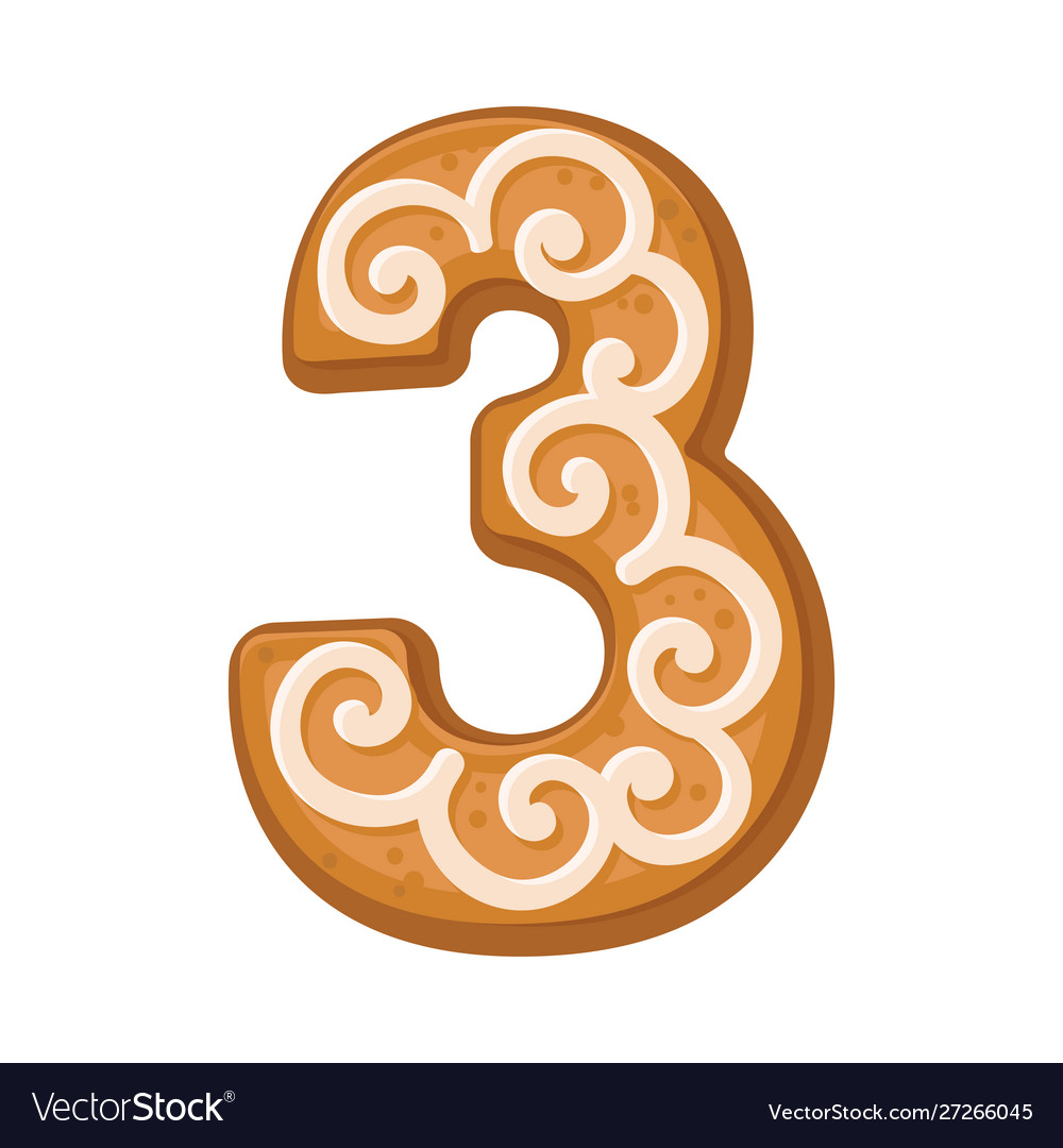 Cookies in shape number 3 vector image Cookies in shape number 3