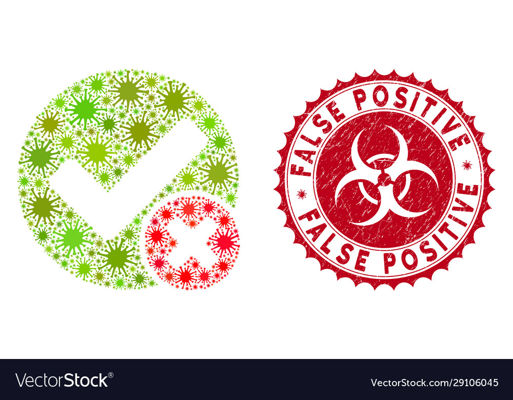 Coronavirus collage false positive icon with Vector Image