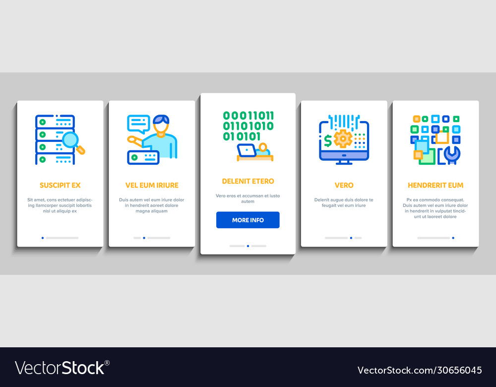 Data scientist worker onboarding elements icons vector image Data scientist worker onboarding elements icons