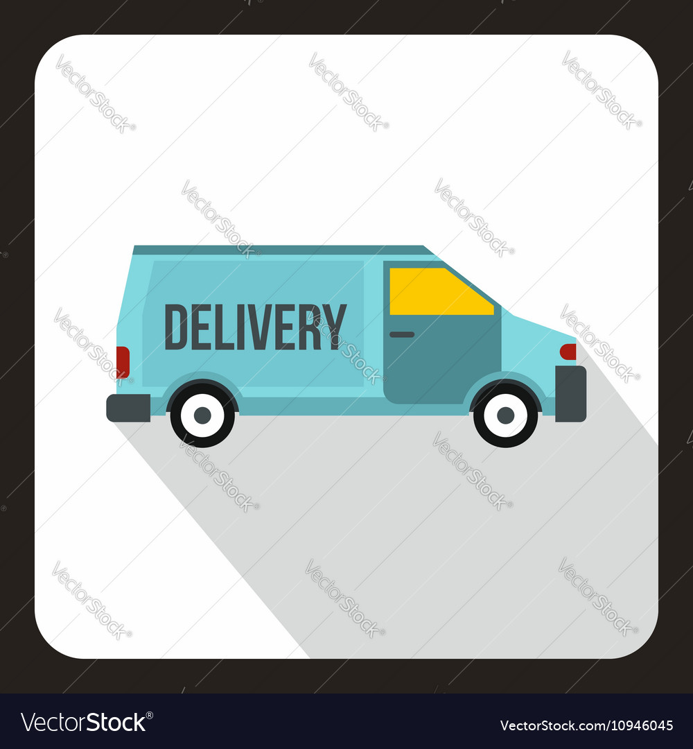 Delivery car logo flat style Royalty Free Vector Image