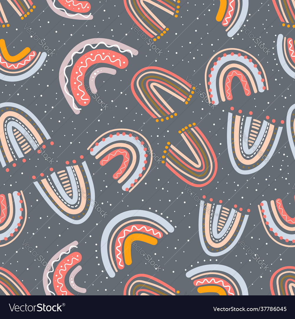 Endless rainbow pattern boho vector image Endless rainbow pattern boho