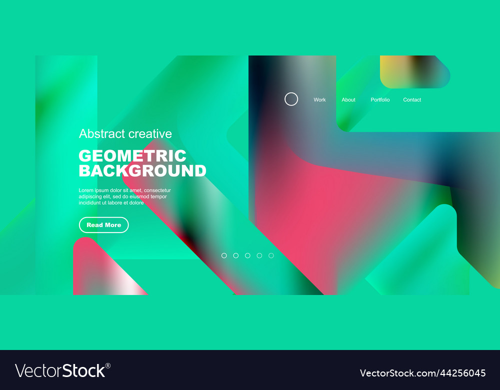 Fluid gradient triangles landing page background vector image Fluid gradient triangles landing page background