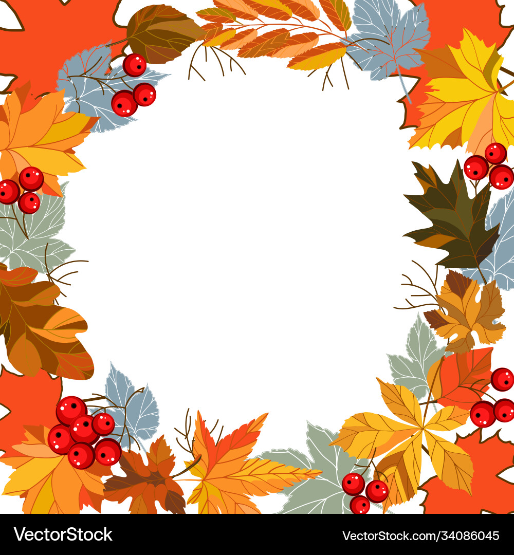 Frame from autumn leaves Royalty Free Vector Image