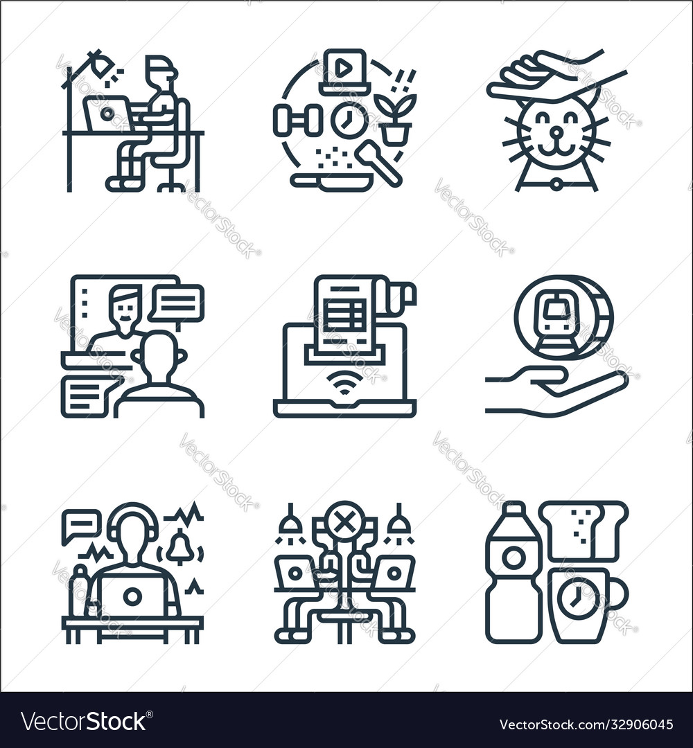 Home line icons linear set quality
