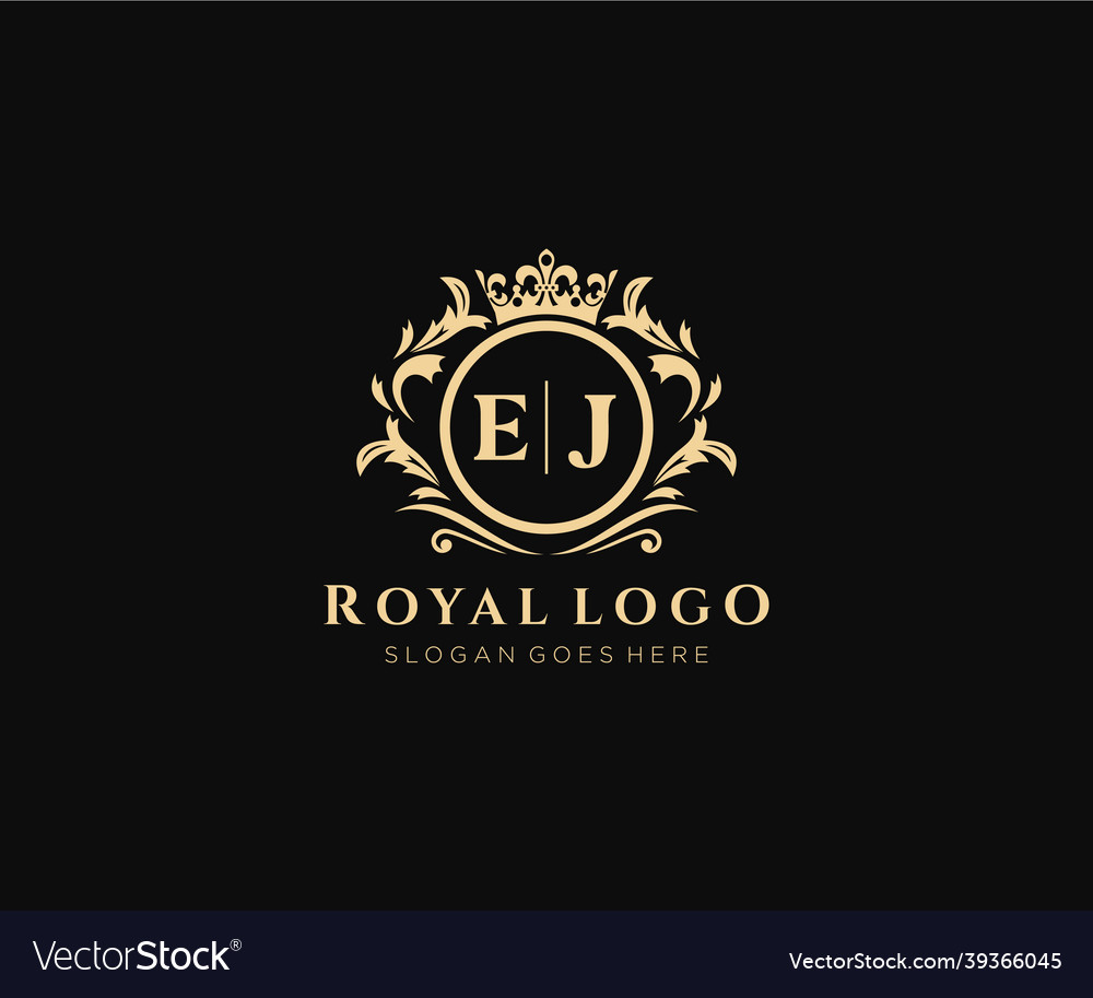 Initial ej letter luxurious brand logo template Vector Image