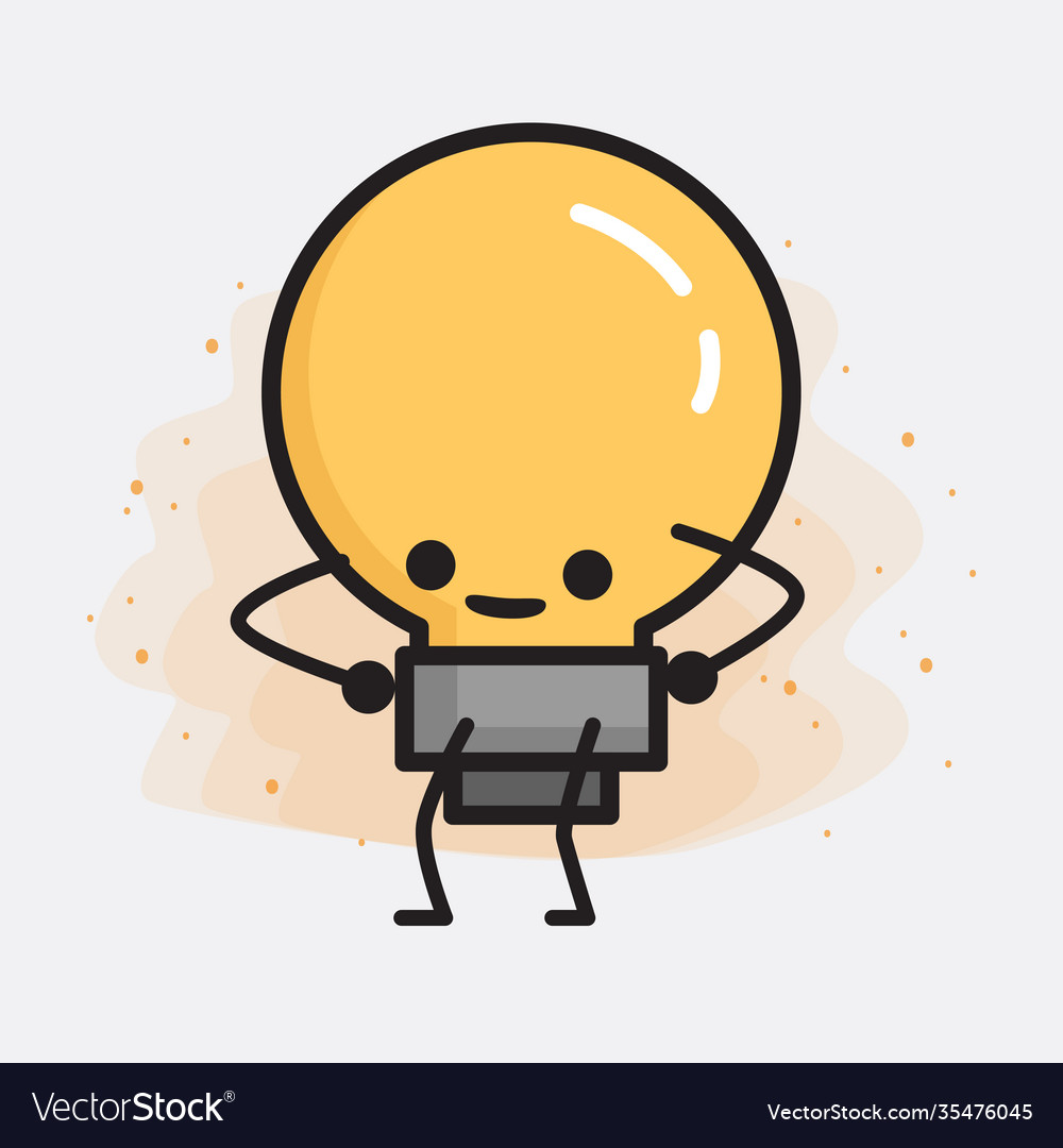 Light bulb cute character icon