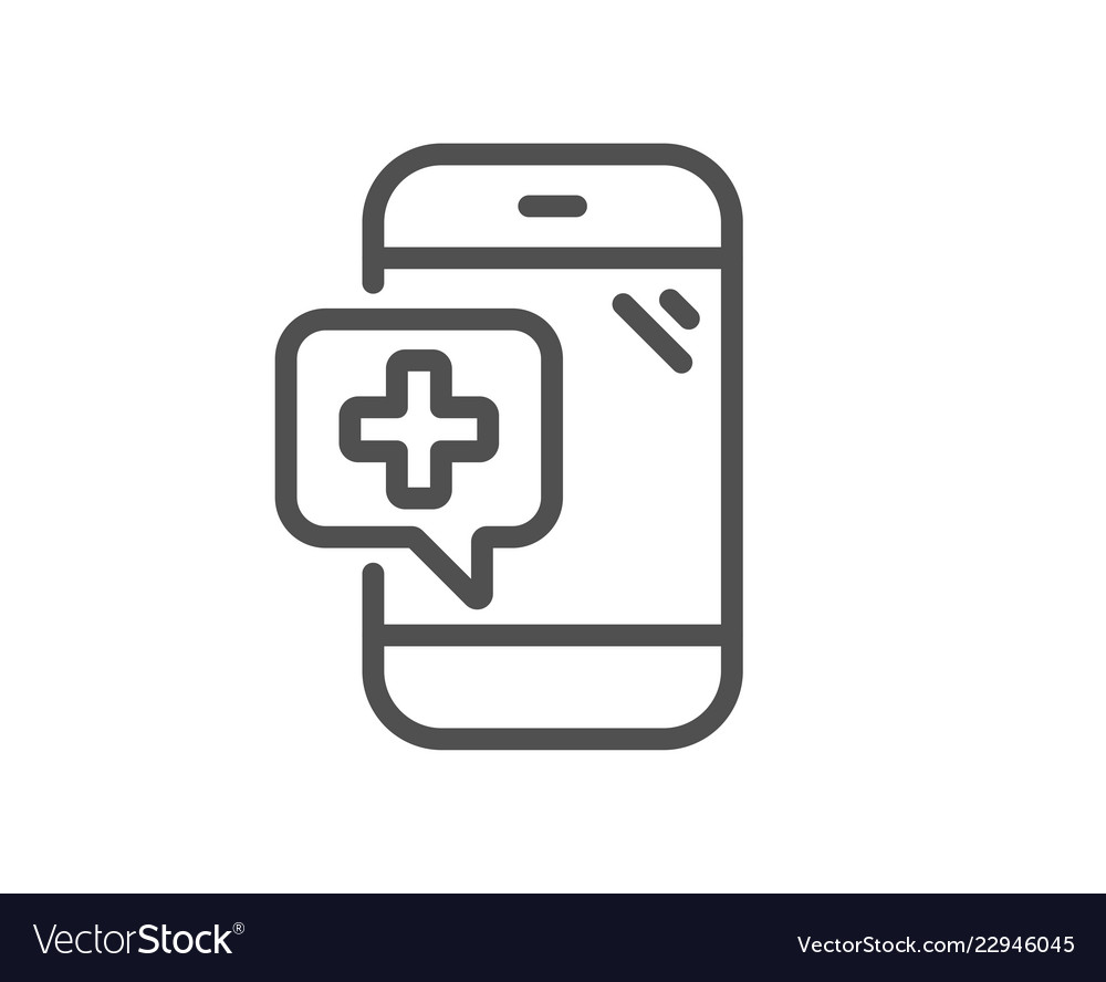 Medicine phone line icon mobile medical help sign